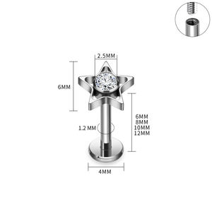 Pendientes de Titanio ASTM F136 de 16G con Incrustaciones de Circonita Cúbica en Forma de Labios, Anodizado Multicolor, Estilo Punk, para Compromiso, Oreja, Labret, Hélix, Tragus - Product Image 4