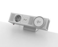 Multiprise de table à fixation sur bureau OMNI moderne, 3 prises CA, 1 USB-C, 1 USB-A, protection contre les surtensions, charge rapide PD 65W
