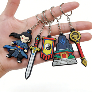 Fashion 2D Effect Soft PVC Rubber Keychain Custom Printed Bag Accessories Practical Birthday <b>Small</b> <b>Gift</b> - Product Image 1