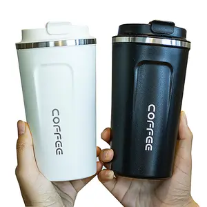 Cốc Cà Phê Đen 380Ml 500Ml Nắp Gập Cafe Taza 24 Giờ Giữ Ấm Cốc Bán Buôn Cốc Uống Nóng Mùa Đông