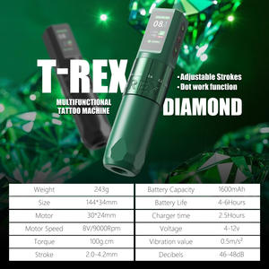 Machine à tatouer sans fil professionnelle TREX Diamond 1600mAh, moteur puissant, course réglable de 2,0 à 4,2 mm, pour artistes, art corporel - Product Image 6