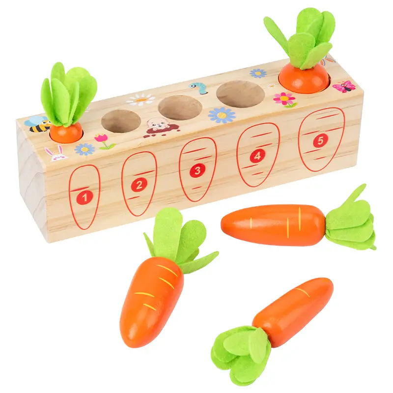 Montessori Learning Numbers Pulling Carrot Game Baby Early Childhood Educational Toys