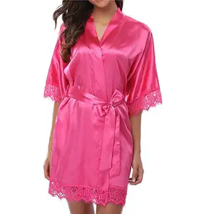 sexy Lingerie Sleepwear Lace Babydoll Strap Robes Women Silk Satin Chemise transparent mesh girls nightgown