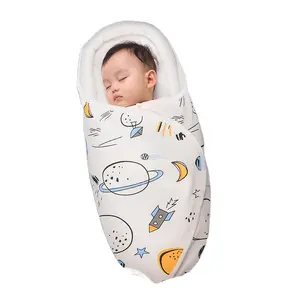 ポータブル新生児型枕デザイン寝袋調節可能な袋ベビーおくるみブランケットラップヘッドピロー付き