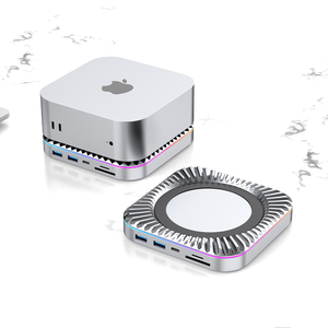 Soporte de aluminio Dual 10Gbps NVMe SSD 4K 240Hz PD100W <span class=keywords><strong>Tipo</strong></span> C Estación de acoplamiento de audio Recinto de disco <span class=keywords><strong>duro</strong></span> Concentrador de disco <span class=keywords><strong>duro</strong></span> para Mac Mini M4 - Product Image 5