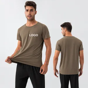 2023 Hoge Kwaliteit Korte Mouw Effen Kleur Ronde Hals T-Shirt Wit Sublimatie Grafische Unisex Sport T-Shirt Voor Mannen Spandex