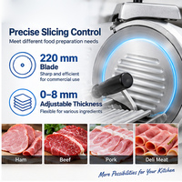 Trancheuse de viande de bureau pour jambon, bœuf, porc, avec lames italiennes importées, machine à découper la viande, machine à trancher les pommes de terre, le bacon, le fromage et les saucisses