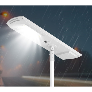 Lampadaire solaire LED avec détection de mouvement pour usage résidentiel, jardin et extérieur, lumière blanche neutre 4100K, modèle à énergie solaire - Product Image 3