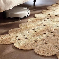 Handmade Irregular Shape Jute Carpet Rugs Natural Shaped Jute Area Rugs Carpets Floor Mats