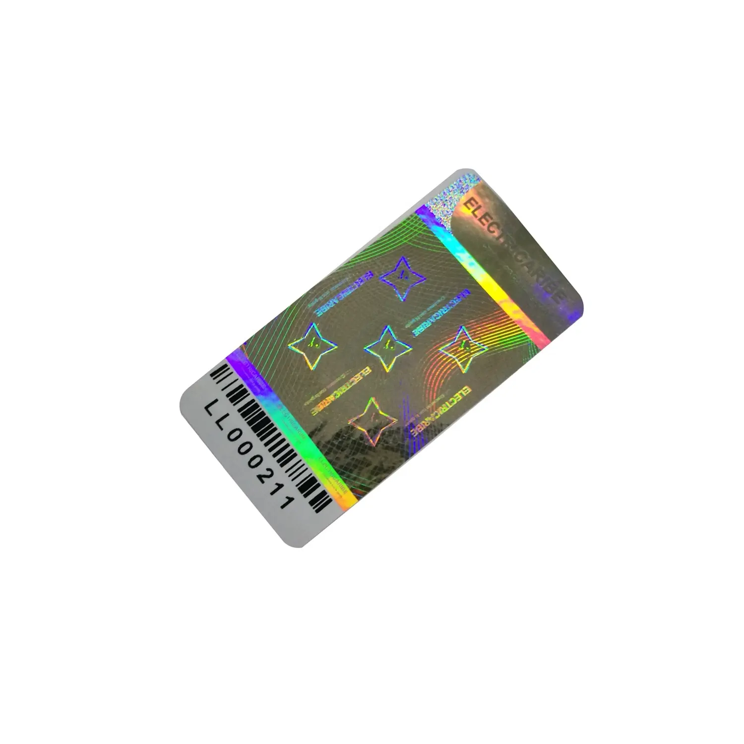 Free design VOID 3D holographic foil laminating security sticker with serial/sequential number