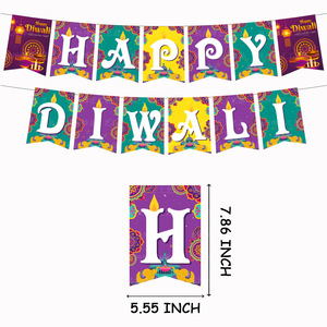 DAMAI Indian Diwali Festival Party <b>Decoration</b> Set Happy Diwali Banner Latex <b>Balloons</b> Cake Toppers Party Supplies - Product Image 6