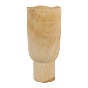 Vaso cilindrico in arenaria, elemento decorativo scultoreo moderno per l'arredamento del soggiorno e degli interni di casa. - Product Image 6