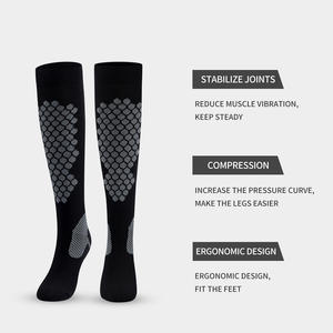 Chaussettes de compression en nylon unisexes, hauteur genou, pour le sport en plein air et le cyclisme - Product Image 2