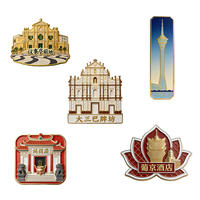 Aimants de réfrigérateur souvenirs de Macao en métal émaillé 3D plaqué or, modernes et personnalisés, fabriqués en usine depuis 20 ans, cadeaux de voyage