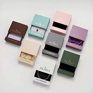 Custom Drawer Jewelry <b>Box</b> Embossing Coated Paper Custom Logo Jewelry Storage <b>Folder</b> for Rings Pendants Necklaces Bracelets - Product Image 1