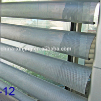 Fenêtre extérieure perforée à lame fixe, panneaux de perche en aluminium métallique