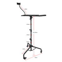 Support de projecteur roulant haut de gamme avec roues, support de sol robuste en métal pour ordinateur portable avec plateau pour souris et support de téléphone