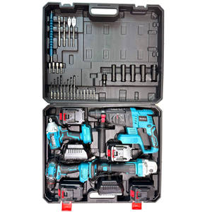Ensemble d'outils électriques sans fil sans balais avec mallette de transport, batterie au lithium OEM, perceuse, scie, clé à chocs, moteurs haute puissance - Product Image 2