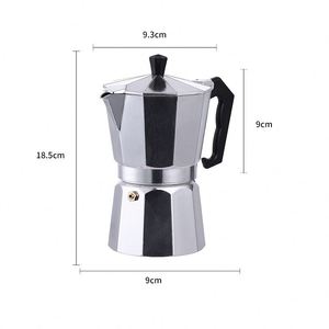Cafetière Moka en aluminium à prix abordable avec extraction concentrée italienne écologique, valve tout cuivre, petite cafetière octogonale - Product Image 4