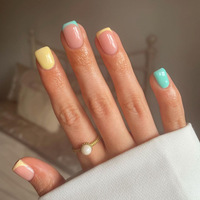 Faux ongles portables de style français blanc simple, ongles artificiels en gros, manucure, ongles à presser portables