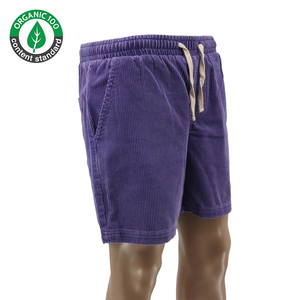 Short de basket-ball de sport en velours côtelé pour hommes, décontracté, en coton biologique Offre Spéciale personnalisé, violet pour la course à pied - Product Image 4