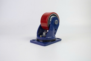 ล้อเลื่อนอุตสาหกรรมแบบหมุนได้ รับน้ำหนัก 300-1500 กก. พร้อมเบรก  โครงเหล็กเคลือบสังกะสี  แกน PU สีแดง  ดูดซับแรงกระแทก  ใช้งานได้อย่างคล่องตัว - Product Image 4