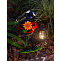 Solar-Tierfigur für den Garten mit Laterne, handbemalte Metallfigur mit Licht für Terrasse, Rasen, Hof, wasserdichte Dekoration