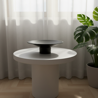 Plateau rond en résine moderne de luxe, noir, pour le rangement sur le bureau, pour une utilisation à domicile