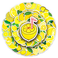 50 citroenfruit PVC waterdichte graffiti-bagagestickers voor bruiloft- en paasdecoratie op scootercomputertablet