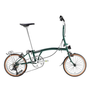 CRANSTON Vélo pliant pour adultes de style sportif à 9 vitesses, cadre en acier V, super léger et portable, roues de 16 pouces, capacité de charge de 110 kg, ZXC-1 - Product Image 1