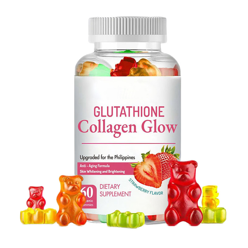 glutathione collagen glow gummy OEM ODM Vegan Bears Candy Dietary Supplement for Adult Skin Whitening & Brightening Glutathione Collagen Glow Cranberry Dose:7.5 mg Subtype:Anti-Aging & Wrinkles