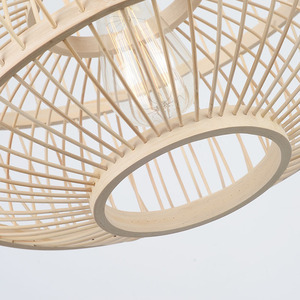 Lampe suspendue en bambou de forme ovale, lumière LED, hôtel, maison d'hôtes, chambre à coucher, salon, salon de thé, cour, luminaire - Product Image 3