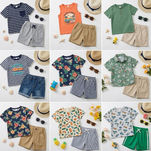 Lots de vêtements mixtes pour enfants style européen <span class=keywords><strong>d</strong></span>'<span class=keywords><strong>été</strong></span>, pour garçons et filles de 3 à 6 ans, hauts et pantalons mixtes, coton 150 g/m² - Product Image 6