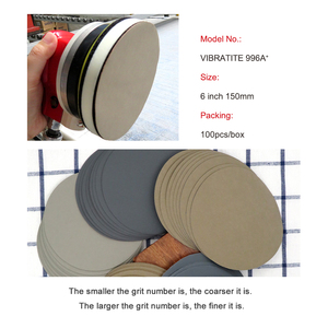 Vibratite 6 pouces carbure <span class=keywords><strong>de</strong></span> silicium <span class=keywords><strong>papier</strong></span> abrasif humide/sec étanche <span class=keywords><strong>papier</strong></span> <span class=keywords><strong>de</strong></span> sable disque abrasif pour bois métal polissage - Product Image 4