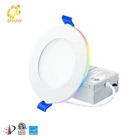 Panel de Luz LED RGBW Inteligente Tuya WIFI Zigbee, Delgado, Sin Parpadeo, con Luz Nocturna, ETL FCC, Luz LED Empotrada sin Carcasa con Luz Nocturna