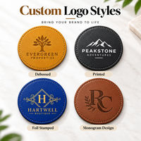 Sous-verres en cuir personnalisés avec logo en relief, imprimés par sublimation, pour tasses à café, boissons, maison, bureau, café, bar, cadeaux