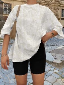 T-shirt sport oversize à manches courtes pour femme, streetwear tendance, 100% polyester, haute qualité, imprimé graphique - Product Image 3