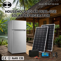 Réfrigérateur solaire OEM 106L 12V 24V DC à compresseur pour usage domestique, écoénergétique, hors réseau, durable, double mode