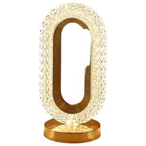 Lampe de table moderne de luxe en cristal, LED, commande tactile, sans fil, grande taille, en PC, alimentée par batterie, culot E26, pour chambre à coucher, style simple - Product Image 1