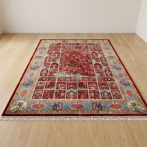 Tapis de luxe fait main en soie, style persan, noué à la main, tapis design antidérapant pour chambre, salon, hôtel - Product Image 1