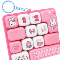 Porte-clés Fidget Push Pop pour enfants de 5 à 7 ans, jouet sensoriel anti-stress, motifs lapin, grenouille, chiot mignons, idéal pour les cadeaux de fête en gros