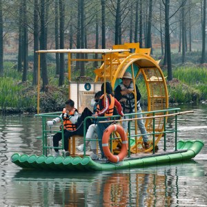 เรือถีบไม้ไผ่แบบเป็นมิตรต่อสิ่งแวดล้อม สำหรับรีสอร์ท ทะเลสาบ และสวนน้ำสำหรับนักท่องเที่ยว เพื่อการพักผ่อนและให้เช่า - Product Image 4