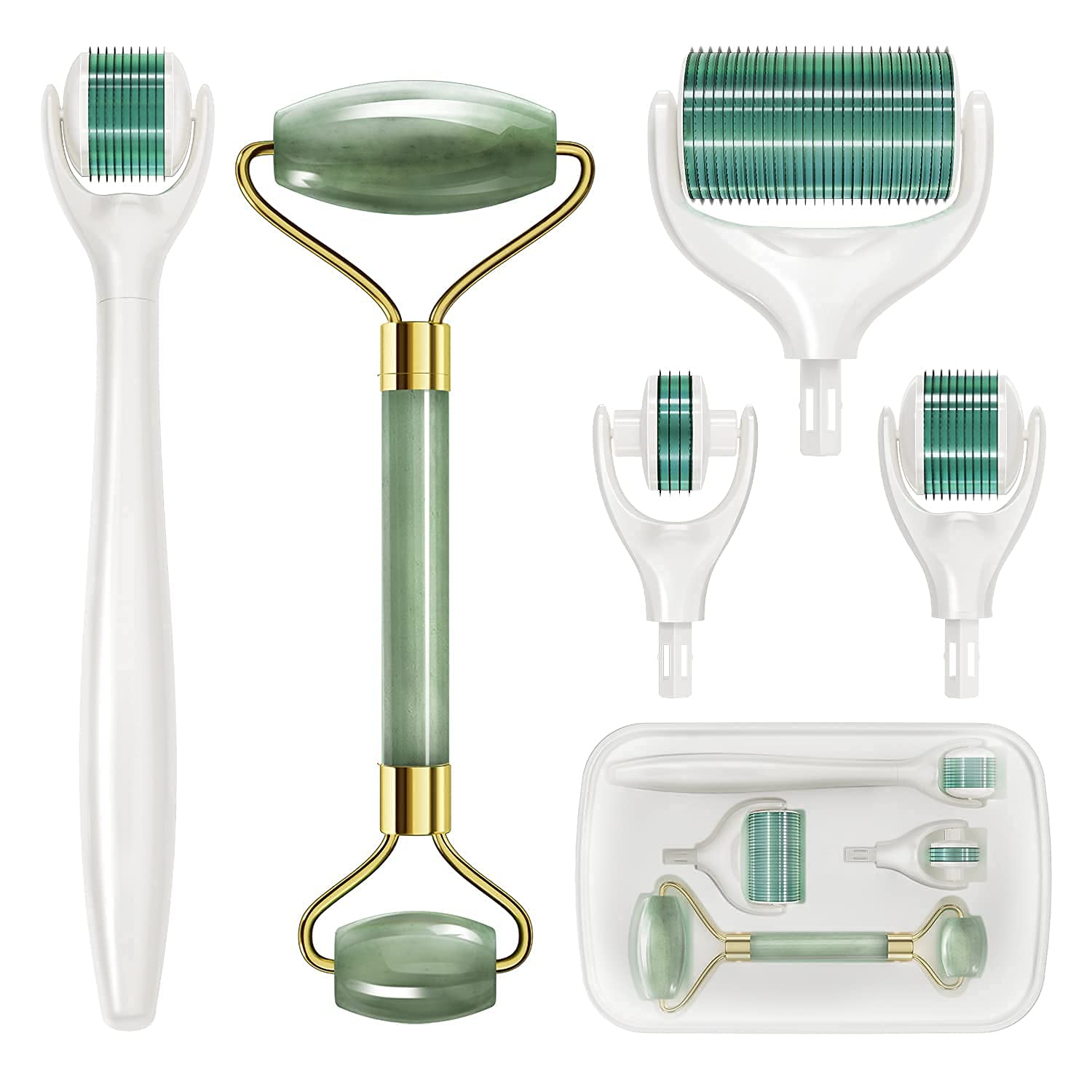 Kingworth Лучший 4 в 1, микро-игла, Нефритовый ролик, оптовая продажа, набор для кожи