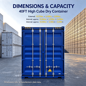 Conteneur sec High Cube de 45 pieds (45HQ) 13,56 m 86 m³ 27 tonnes de charge utile en acier Corten, plaque CSC, ISO 1496 - Product Image 6