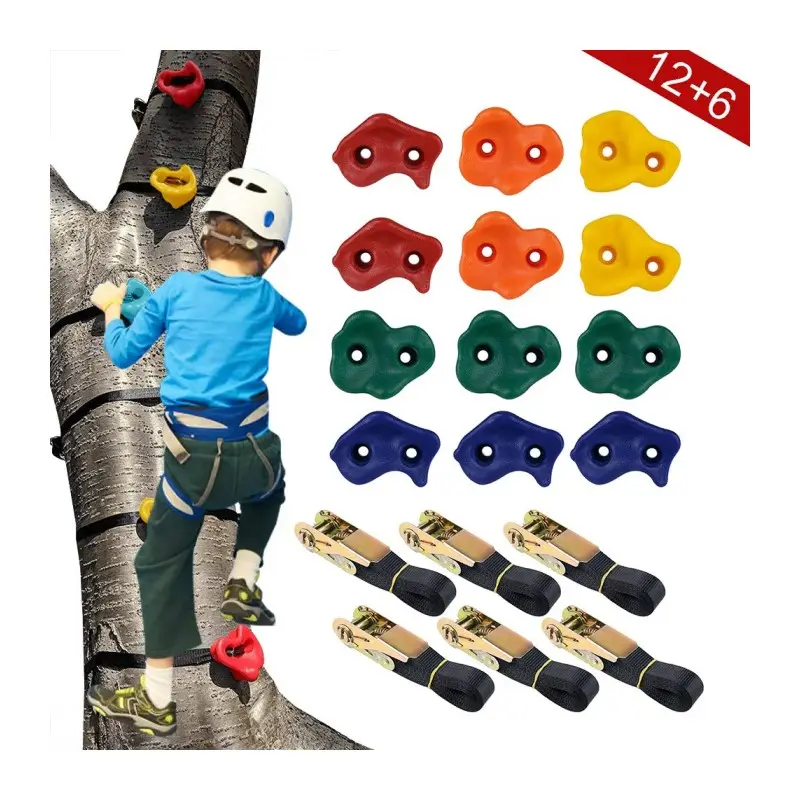 Al aire libre ninja árbol escaladores de escalada para niños rock escalada con robustas correas de trinquete