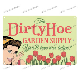 Panneau en métal vintage « Funny Signs Dirty Hoe » pour décoration murale, <span class=keywords><strong>jardin</strong></span>, cour et patio - Product Image 5