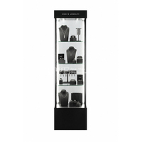 Vitrinenhersteller Glas Freistehende Vitrine LED-Beleuchteter Turmschrank Ausstellungsvitrine für Einzelhandelsgeschäfte