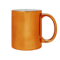 Tasse à café en céramique plaquée or métallique, vierge pour sublimation, en porcelaine brillante, pour la vente en gros commerciale, unité de base de la ligne Hub