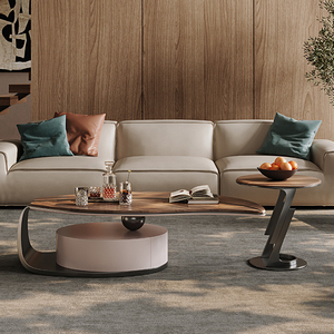 <span class=keywords><strong>Design</strong></span> di lusso moderno tavolo <span class=keywords><strong>da</strong></span> caffè a forma di foglia <span class=keywords><strong>da</strong></span> <span class=keywords><strong>salotto</strong></span> di fascia alta <span class=keywords><strong>in</strong></span> legno di noce con tavolino - Product Image 2