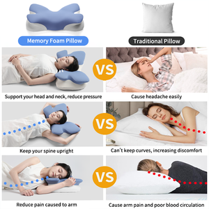 Oem Odm serviks berkontur mendukung kupu-kupu bantal kustom tidur nyaman ortopedi bantal kupu-kupu busa memori untuk tempat tidur - Product Image 6